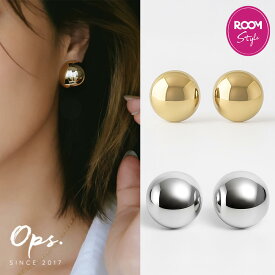 【manaさん×Ops. ROOMコラボ】 ピアス 大ぶり 軽い 金属アレルギー 対応 【Domar ドマール】 ドーム おしゃれ シルバー925 18K仕上げ シルバー ゴールド k18 大きめ Silver925 18金 ニッケルフリー ピアス シンプル レディース