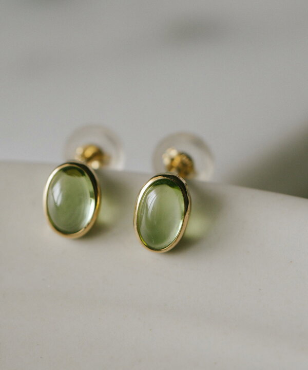 楽天市場】ペリドット ピアス 18金 18k 金 天然石 【enlille-oliva 