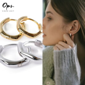 フープ ピアス 小さめ 【kyklos-wave キクロス・ウェーブ】 金属アレルギー 対応 ウェーブ ピアス 18k 仕上げ フープ 中折れ式 シルバー925 フープピアス シルバー ゴールド k18 小ぶり 六角 ニッケルフリー シンプル ピアス レディース 軽量