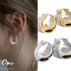 フープピアス 大きめ シルバー ピアス フープ 金属アレルギー対応 【Ladew-miel ラデューミエル】 レディース ドロップ 揺れる シルバー925 雫 大きい 大ぶり ゴールド オーバル おしゃれ 個性的 人気 シンプル カジュアル 大人 かわいい