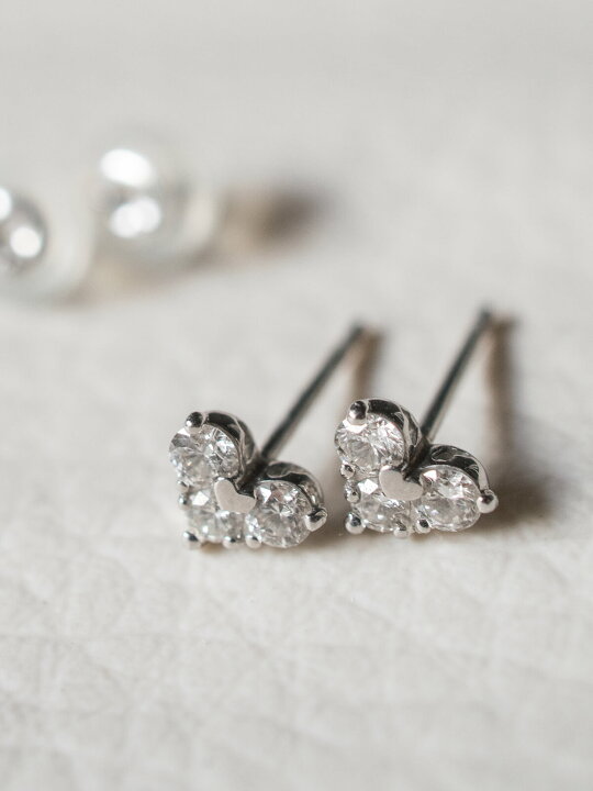 楽天市場】プラチナ 0.2ct ダイヤモンド ダイヤ ピアス ハート 一粒  