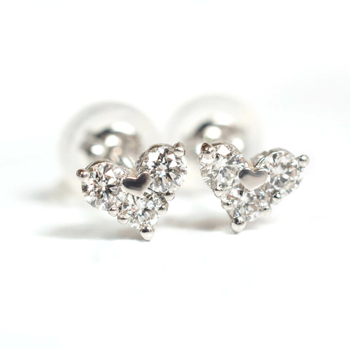 楽天市場】プラチナ 0.2ct ダイヤモンド ダイヤ ピアス ハート 一粒 