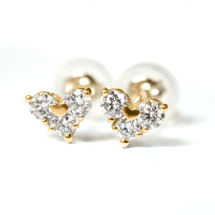 楽天市場】プラチナ 0.2ct ダイヤモンド ダイヤ ピアス ハート 一粒 