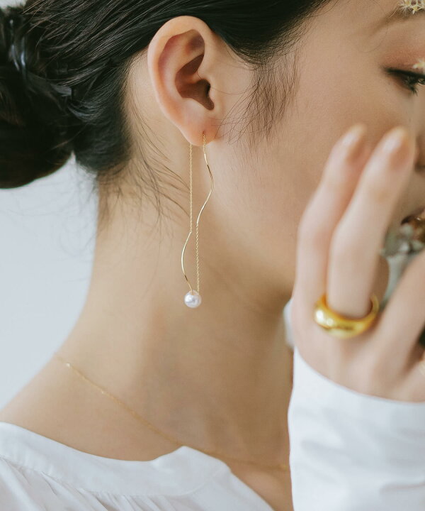 楽天市場】【パールキャッチプレゼント・ドラマ衣装協力】 ピアス 18k 