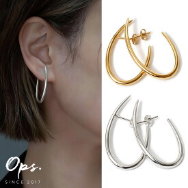 ピアス フープ 金属アレルギー ピアス シルバー925 ピアス ゴールド 【VIIDA ヴィーダ】 雫 ドロップ 大ぶり ピアス シンプル レディース 18k ピアス 揺れる 派手 個性 レトロ 大人 可愛い ピアス カジュアル フォーマル