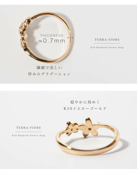 楽天市場】ダイヤモンド 天然石 リング 10K ゴールド 【terra-fiore 