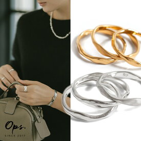 3連 リング トリプルリング シルバー925 シンプル 【merv メルブ】 金属アレルギー 対応 シルバー ゴールド リング シルバーリング ゴールドリング 太め レディース 親指 人差し指 指輪 8金 k18 リング ゴールド 太め 指輪 ジュエリー 指輪 重ね付け シンプルアクセ