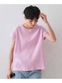 【SALE／37%OFF】ワイドリブフレンチTシャツ【洗濯機洗い可】 OPAQUE.CLIP オペークドットクリップ トップス カットソー・Tシャツ ピンク ブラウン ホワイト【RBA_E】[Rakuten Fashion]