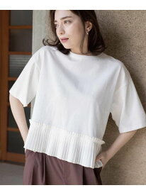 【SALE／40%OFF】プリーツデザインドッキングトップス OPAQUE.CLIP オペークドットクリップ トップス カットソー・Tシャツ ブラウン ホワイト グレー ブラック【RBA_E】[Rakuten Fashion]