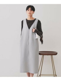 【SALE／70%OFF】麻混ラメジャンパースカート【洗濯機洗い可】 OPAQUE.CLIP オペークドットクリップ ワンピース・ドレス その他のワンピース・ドレス グレー ベージュ【RBA_E】[Rakuten Fashion]