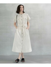 【SALE／50%OFF】ダブルポケットシャツワンピース【洗濯機洗い可】 OPAQUE.CLIP オペークドットクリップ ワンピース・ドレス その他のワンピース・ドレス ブラック グレー【RBA_E】【送料無料】[Rakuten Fashion]