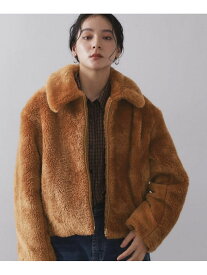 【SALE／40%OFF】ステンカラーボアブルゾン【洗える】 OPAQUE.CLIP オペークドットクリップ ジャケット・アウター ブルゾン・ジャンパー ブラウン ホワイト【RBA_E】【送料無料】[Rakuten Fashion]