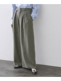 【SALE／40%OFF】ヘリンボーンタックワイドパンツ【洗濯機OK】 OPAQUE.CLIP オペークドットクリップ パンツ その他のパンツ グレー ベージュ【RBA_E】[Rakuten Fashion]