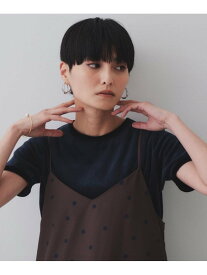 【SALE／60%OFF】ベロアTシャツ【洗濯機洗い可】 OPAQUE.CLIP オペークドットクリップ トップス カットソー・Tシャツ ネイビー グレー【RBA_E】[Rakuten Fashion]