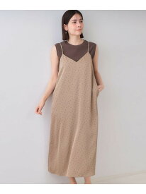 【SALE／50%OFF】ランダムドット サテンキャミワンピース【洗濯機洗い可】 OPAQUE.CLIP オペークドットクリップ ワンピース・ドレス その他のワンピース・ドレス ベージュ ブラック【RBA_E】[Rakuten Fashion]