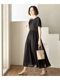 【SALE／40%OFF】フレアスリーブ フィット&フレアサマードレス【洗濯機OK】 OPAQUE.CLIP オペークドットクリップ ワンピース・ドレス その他のワンピース・ドレス ブルー ピンク ブラウン ブラック【RBA_E】【送料無料】[Rakuten Fashion]