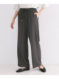 【SALE／50%OFF】ラメストライプイージーワイドパンツ/セットアップ可【洗濯機洗い可/防シワ/吸水速乾】 OPAQUE.CLIP オペークドットクリップ パンツ その他のパンツ グレー ブラウン ブラック【RBA_E】[Rakuten Fashion]