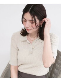 【SALE／55%OFF】【UV/接触冷感】ケーブルポロニット《洗濯機OK/抗ピル》 OPAQUE.CLIP オペークドットクリップ トップス ニット パープル ブラウン ブラック【RBA_E】[Rakuten Fashion]