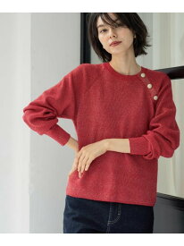 【SALE／50%OFF】ボタンデザインラメニット【洗濯機OK】 OPAQUE.CLIP オペークドットクリップ トップス ニット グレー ホワイト ブルー レッド【RBA_E】[Rakuten Fashion]