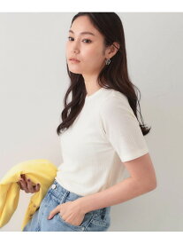 【SALE／40%OFF】ストライプリブカットソー【洗濯機洗い可】 OPAQUE.CLIP オペークドットクリップ トップス カットソー・Tシャツ レッド ホワイト【RBA_E】[Rakuten Fashion]