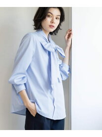 【SALE／40%OFF】《通勤対応》ボウタイシャツブラウス【洗濯機OK】 OPAQUE.CLIP オペークドットクリップ トップス シャツ・ブラウス ホワイト ブルー【RBA_E】[Rakuten Fashion]