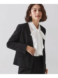 【SALE／40%OFF】《通勤/セットアップ対応》 パイピングVネックジャケット【洗濯機OK】 OPAQUE.CLIP オペークドットクリップ ジャケット・アウター ノーカラージャケット ブラック ネイビー ベージュ【RBA_E】【送料無料】[Rakuten Fashion]