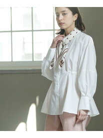 【SALE／55%OFF】ストライプペプラムデザインブラウス【洗濯機OK】 OPAQUE.CLIP オペークドットクリップ トップス シャツ・ブラウス ホワイト ブルー パープル【RBA_E】[Rakuten Fashion]