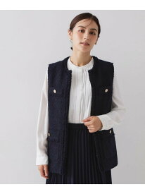 【SALE／40%OFF】《通勤対応》ツイードジレ【洗える】 OPAQUE.CLIP オペークドットクリップ トップス ベスト・ジレ ブラック ネイビー【RBA_E】【送料無料】[Rakuten Fashion]