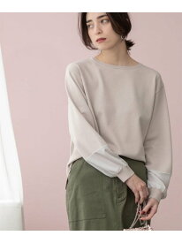 【SALE／50%OFF】ジョーゼット切替スリーブニット【洗濯機洗い可】 OPAQUE.CLIP オペークドットクリップ トップス ニット ブラック グレー ホワイト ブルー イエロー【RBA_E】[Rakuten Fashion]