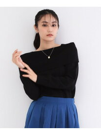 【SALE／58%OFF】オフショルダーデザインニット【洗濯機OK】 OPAQUE.CLIP オペークドットクリップ トップス ニット ブラック ブルー【RBA_E】[Rakuten Fashion]