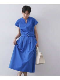 【SALE／50%OFF】ベルト付きスキッパーワンピース【洗濯機洗い可】 OPAQUE.CLIP オペークドットクリップ ワンピース・ドレス その他のワンピース・ドレス ブルー ブラック【RBA_E】[Rakuten Fashion]