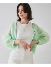 【SALE／50%OFF】スポンディッシュシアーノーカラーブルゾン【洗濯機洗い可】 OPAQUE.CLIP オペークドットクリップ ジャケット・アウター ブルゾン・ジャンパー グリーン ブラック【RBA_E】【送料無料】[Rakuten Fashion]