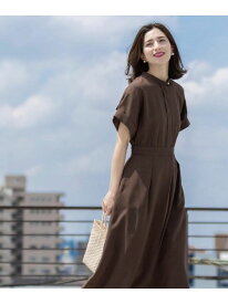 【SALE／30%OFF】【接触冷感/吸水速乾】リネンライク シャツワンピース《洗濯機OK》 OPAQUE.CLIP オペークドットクリップ ワンピース・ドレス その他のワンピース・ドレス ネイビー パープル ベージュ ブラウン【RBA_E】【送料無料】[Rakuten Fashion]