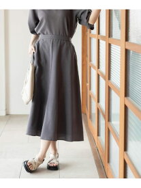 【SALE／30%OFF】【接触冷感/吸水速乾】リネンライクフレアスカート《洗濯機OK》 OPAQUE.CLIP オペークドットクリップ スカート ロング・マキシスカート ブルー ネイビー【RBA_E】[Rakuten Fashion]