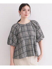 【SALE／55%OFF】チェック柄ペプラムブラウス【洗濯機OK】 OPAQUE.CLIP オペークドットクリップ トップス シャツ・ブラウス ブラック ブルー イエロー【RBA_E】[Rakuten Fashion]