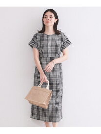 【SALE／50%OFF】チェック柄Iラインシルエットワンピース【洗濯機OK】 OPAQUE.CLIP オペークドットクリップ ワンピース・ドレス その他のワンピース・ドレス ブルー ブラック【RBA_E】【送料無料】[Rakuten Fashion]