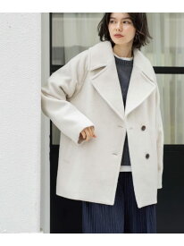 【SALE／20%OFF】カシミヤブレンドウールミドルピーコート OPAQUE.CLIP オペークドットクリップ ジャケット・アウター ピーコート ホワイト ベージュ ネイビー【RBA_E】【送料無料】[Rakuten Fashion]