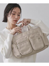 【SALE／40%OFF】【2WAY】11ポケットミドルトートバッグ OPAQUE.CLIP オペークドットクリップ バッグ トートバッグ ブラック ベージュ グレー【RBA_E】[Rakuten Fashion]