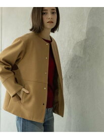 【SALE／20%OFF】ウールライクメルトンノーカラーコート【洗濯機洗い可】 OPAQUE.CLIP オペークドットクリップ ジャケット・アウター その他のジャケット・アウター グレー ベージュ ブラウン ブラック【RBA_E】【送料無料】[Rakuten Fashion]