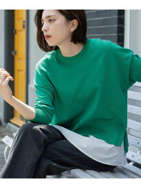 【SALE／50%OFF】《ツインセット》リラクシーサイドスリットニット*ドッキングタンク【洗濯機洗い可】 OPAQUE.CLIP オペークドットクリップ トップス アンサンブル グレー グリーン ホワイト ブラック【RBA_E】[Rakuten Fashion]