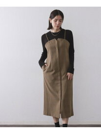 【SALE／40%OFF】グレンチェックキャミワンピース/セットアップ対応可【洗濯機OK】 OPAQUE.CLIP オペークドットクリップ ワンピース・ドレス ワンピース ブラウン グレー【RBA_E】【送料無料】[Rakuten Fashion]