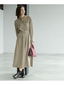 【SALE／50%OFF】ウールライクフィット&フレアワンピース【洗濯機OK】 OPAQUE.CLIP オペークドットクリップ ワンピース・ドレス その他のワンピース・ドレス ネイビー ワインレッド ベージュ【RBA_E】【送料無料】[Rakuten Fashion]