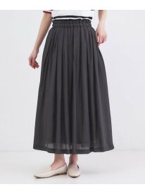 【SALE／40%OFF】シャイニーオーガンジー タックフレアスカート OPAQUE.CLIP オペークドットクリップ スカート ロング・マキシスカート グレー ブルー【RBA_E】【送料無料】[Rakuten Fashion]