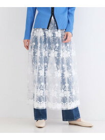 【SALE／60%OFF】シアーレース刺繍レイヤードスカート【洗濯機OK】 OPAQUE.CLIP オペークドットクリップ スカート その他のスカート ホワイト ブラック【RBA_E】[Rakuten Fashion]