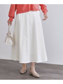 【SALE／40%OFF】コットンライクフレアスカート【洗濯機洗い可】 OPAQUE.CLIP オペークドットクリップ スカート ロング・マキシスカート ブラック ホワイト【RBA_E】【送料無料】[Rakuten Fashion]