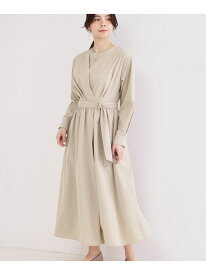 【SALE／70%OFF】カシュクール風デザインワンピース【洗濯機OK】 OPAQUE.CLIP オペークドットクリップ ワンピース・ドレス その他のワンピース・ドレス ネイビー ベージュ【RBA_E】[Rakuten Fashion]