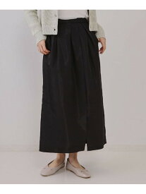 【SALE／60%OFF】オーガンジータックコクーンスカート【洗濯機洗い可】 OPAQUE.CLIP オペークドットクリップ スカート ロング・マキシスカート ベージュ ブラック【RBA_E】[Rakuten Fashion]