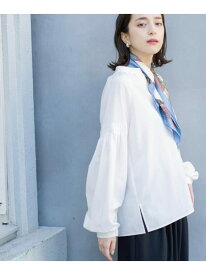【SALE／55%OFF】スキッパーボリュームスリーブブラウス【洗濯機OK】 OPAQUE.CLIP オペークドットクリップ トップス シャツ・ブラウス ホワイト ピンク【RBA_E】[Rakuten Fashion]