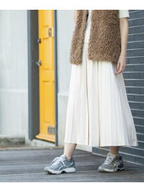 【SALE／40%OFF】フェイクスウェードプリーツスカート【静電気防止加工/洗濯機OK】 OPAQUE.CLIP オペークドットクリップ スカート ロング・マキシスカート ワインレッド ホワイト カーキグリーン ブルー ブラウン グレー【RBA_E】[Rakuten Fashion]