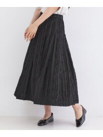 【SALE／40%OFF】フリンジジャカード タックフレアスカート【洗濯機OK】 OPAQUE.CLIP オペークドットクリップ スカート ロング・マキシスカート ブルー ベージュ ブラック【RBA_E】【送料無料】[Rakuten Fashion]